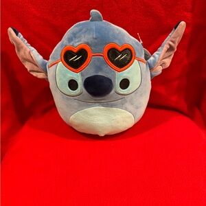 Disney Stitch Valentines Plush with Red Heart Sunglasses